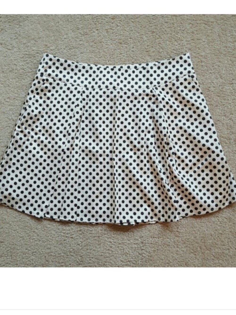 Forever 21 White Black Pleated A Line Mini Skirt
